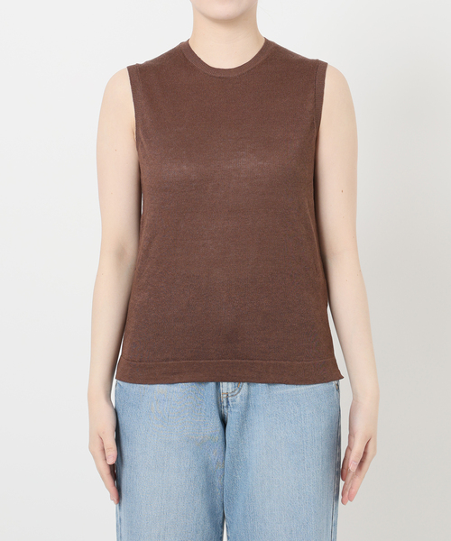 ニット セーター IENA LA BOUCLE Linen ミニ裏毛ノースリーブ レディース IENA LA BOUCLE Linen ミニ裏毛ノースリーブ（ニット／セーター