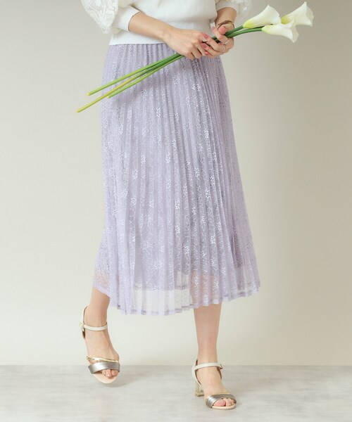 ITS'DEMO（イッツデモ）の「【ウエストゴム／手洗い可】レースプリーツスカート（スカート・レディース・ブラック/アイボリー/ベビーピンク/ライトグレー・00）」の18枚目の写真