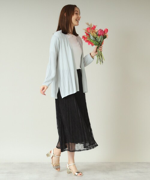 ITS'DEMO（イッツデモ）の「【ウエストゴム／手洗い可】レースプリーツスカート（スカート・レディース・ブラック/アイボリー/ベビーピンク/ライトグレー・00）」の13枚目の写真