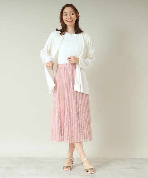 ITS'DEMO（イッツデモ）の「【ウエストゴム／手洗い可】レースプリーツスカート（スカート・レディース・ブラック/アイボリー/ベビーピンク/ライトグレー・00）」の6枚目の写真