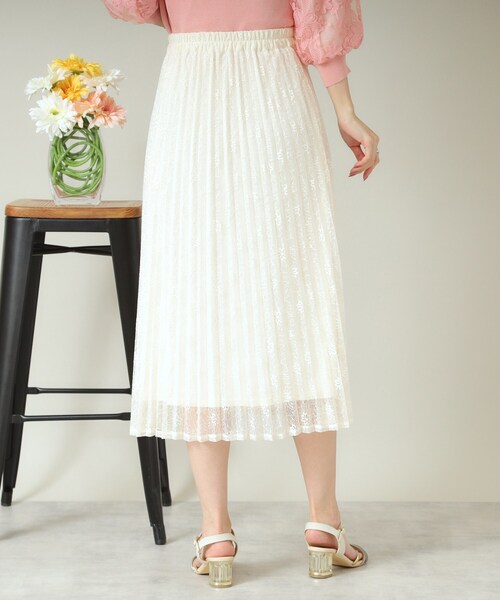 ITS'DEMO（イッツデモ）の「【ウエストゴム／手洗い可】レースプリーツスカート（スカート・レディース・ブラック/アイボリー/ベビーピンク/ライトグレー・00）」の16枚目の写真