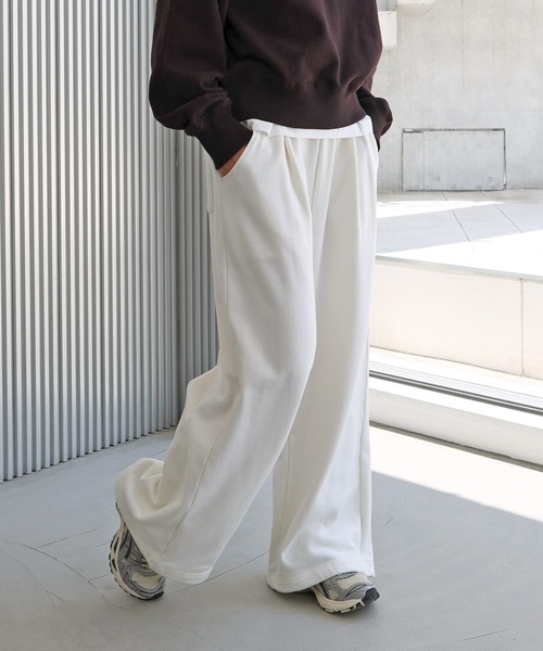 セール】スウェットタックワイドパンツ（スウェットパンツ）｜ANME
