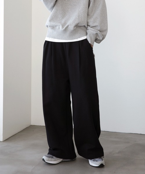 ANN DEMEULEMEESTER ワイドスウェットパンツ ANME スウェットパンツ ジャージ スウェットタックワイドパンツ