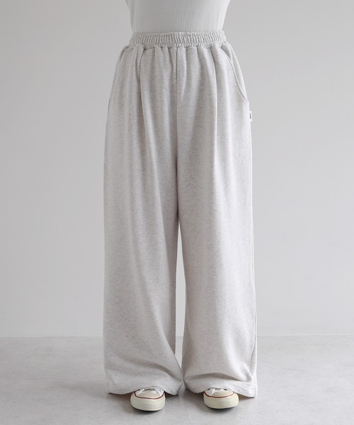 ANME（アンメ）の「スウェットタックワイドパンツ（スウェットパンツ・レディース・オートミール/ブラック/オフホワイト・M/L/XL/XXL）」の14枚目の写真