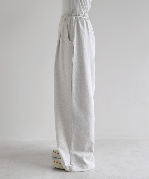 ANME（アンメ）の「スウェットタックワイドパンツ（スウェットパンツ・レディース・オートミール/ブラック/オフホワイト・M/L/XL/XXL）」の15枚目の写真