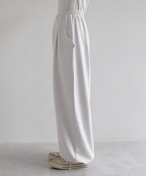ANME（アンメ）の「スウェットタックワイドパンツ（スウェットパンツ・レディース・オートミール/ブラック/オフホワイト・M/L/XL/XXL）」の18枚目の写真