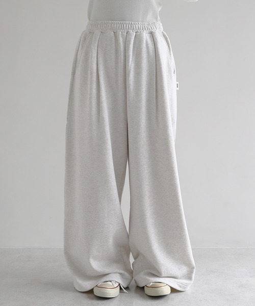 ANME（アンメ）の「スウェットタックワイドパンツ（スウェットパンツ・レディース・オートミール/ブラック/オフホワイト・M/L/XL/XXL）」の20枚目の写真