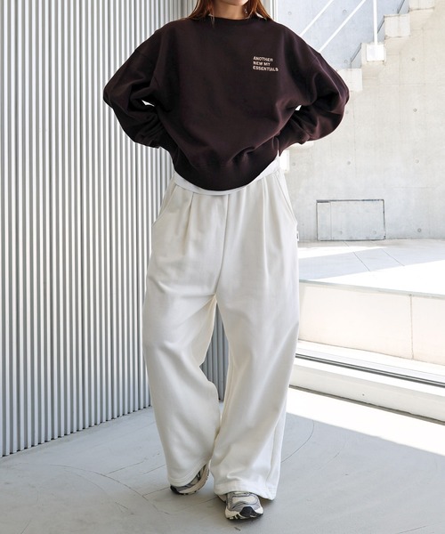 セール】スウェットタックワイドパンツ（スウェットパンツ）｜ANME
