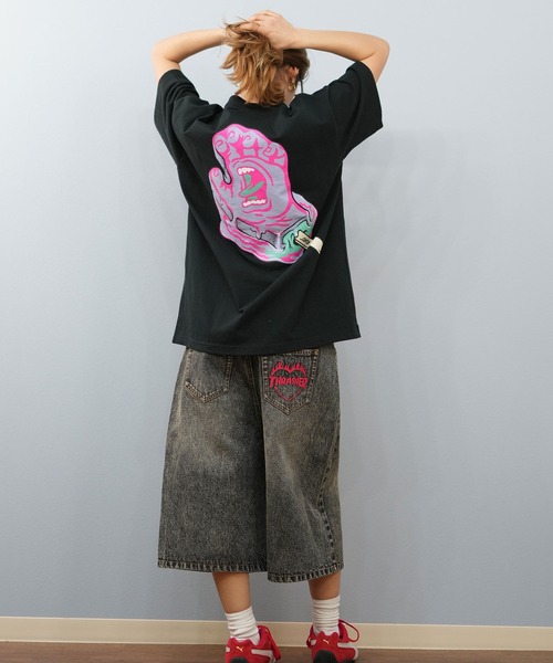 THRASHER（スラッシャー）の「【ユニセックス】THRASHER/スラッシャー ハーフパンツ/刺繍/デニムパンツ 253TH2SP043（デニムパンツ・レディース・ダークインディゴブルー/ライトインディゴブルー・M/S）」の6枚目の写真