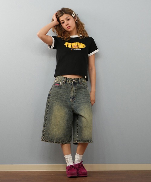 THRASHER（スラッシャー）の「【ユニセックス】THRASHER/スラッシャー ハーフパンツ/刺繍/デニムパンツ 253TH2SP043（デニムパンツ・レディース・ダークインディゴブルー/ライトインディゴブルー・M/S）」の10枚目の写真
