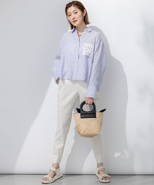 セール】【洗える】LIBECO クロップド シャツ（シャツ/ブラウス）｜23