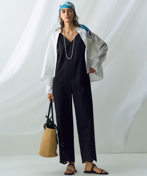 23区 L(ニジュウサンクオオキイサイズ)の「【洗える】LIBECO クロップド シャツ(シャツ/ブラウス・レディース・ダークブラウン系1/ベージュ系/ネイビー系/ふじ色系1/ホワイト系・44/46)」の17枚目の写真