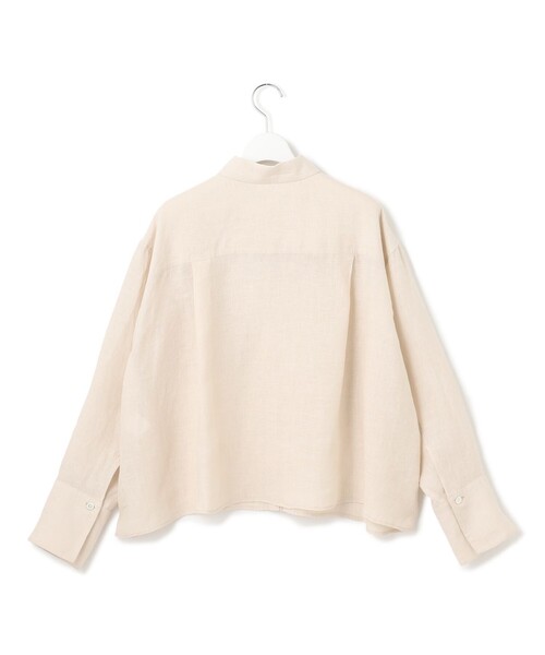 23区 L(ニジュウサンクオオキイサイズ)の「【洗える】LIBECO クロップド シャツ(シャツ/ブラウス・レディース・ダークブラウン系1/ベージュ系/ネイビー系/ふじ色系1/ホワイト系・44/46)」の21枚目の写真