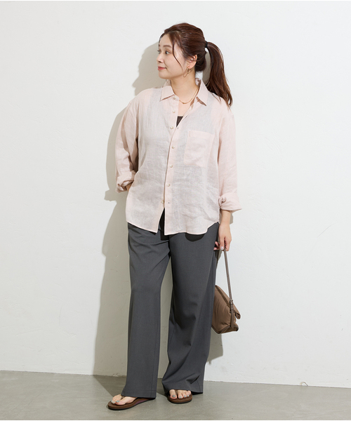 24SS 02242-0021 60リネンレギュラーカラーシャツ 60リネン レギュラーカラーシャツ｜nest Robe / CONFECT ONLINE SHOP