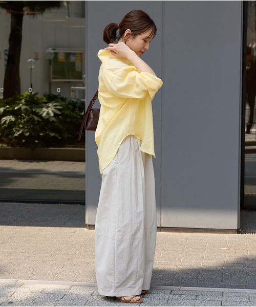 JOURNAL STANDARD(ジャーナルスタンダード)の「リネンレギュラーカラーシャツ(シャツ/ブラウス・レディース・ホワイト/ピンク/ネイビー/イエロー・FREE)」の10枚目の写真