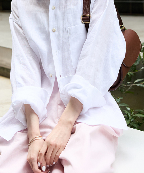 JOURNAL STANDARD(ジャーナルスタンダード)の「リネンレギュラーカラーシャツ(シャツ/ブラウス・レディース・ホワイト/ピンク/ネイビー/イエロー・FREE)」の16枚目の写真