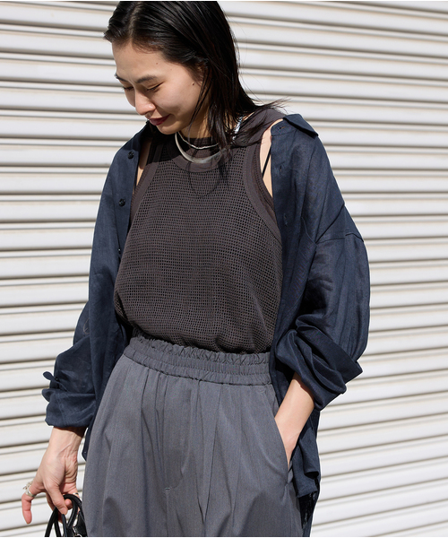 JOURNAL STANDARD(ジャーナルスタンダード)の「リネンレギュラーカラーシャツ(シャツ/ブラウス・レディース・ホワイト/ピンク/ネイビー/イエロー・FREE)」の22枚目の写真