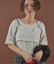 【ZOZO限定/追加】BACK OPEN TSHIRT×STICH BUSTER/バックオープンティーシャツ×ステッチビスチェ(セットアイテム)