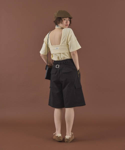 MIRROR STOKE（ミラーストーク）の「【ZOZO限定／追加】BACK OPEN TSHIRT×STICH BUSTER/バックオープンティーシャツ×ステッチビスチェ（セットアイテム）（Tシャツ/カットソー・レディース・イエロー/グレー・MEDIUM）」の14枚目の写真