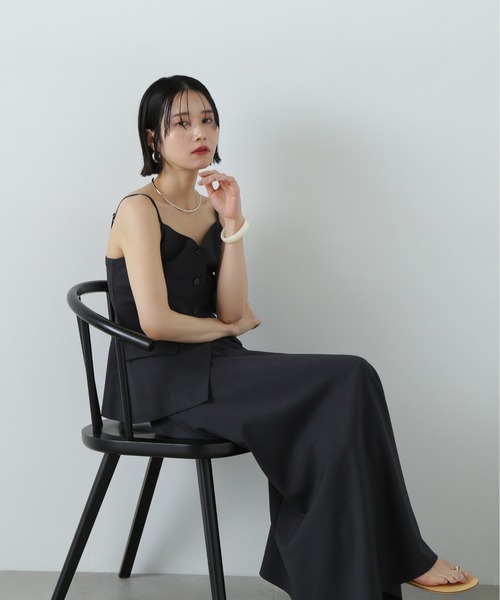 N.（N. Natural Beauty Basic）（エヌエヌナチュラルビューティーベーシック）の「ビスチェトップ＆スカートセット（ワンピース・レディース・ベージュ/チャコールグレー・MEDIUM）」の13枚目の写真