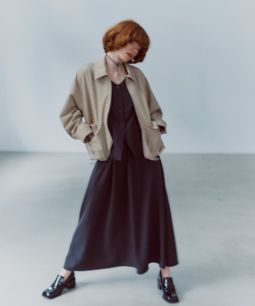 N.（N. Natural Beauty Basic）（エヌエヌナチュラルビューティーベーシック）の「ビスチェトップ＆スカートセット（ワンピース・レディース・ベージュ/チャコールグレー・MEDIUM）」の18枚目の写真