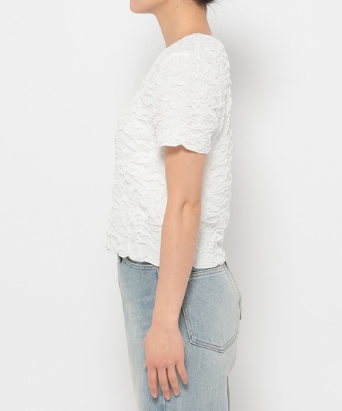 LOWRYS FARM（ローリーズファーム）の「シャーリングSS 　325104（Tシャツ/カットソー・レディース・オフホワイト/ブラック/アイボリー・FREE）」の13枚目の写真