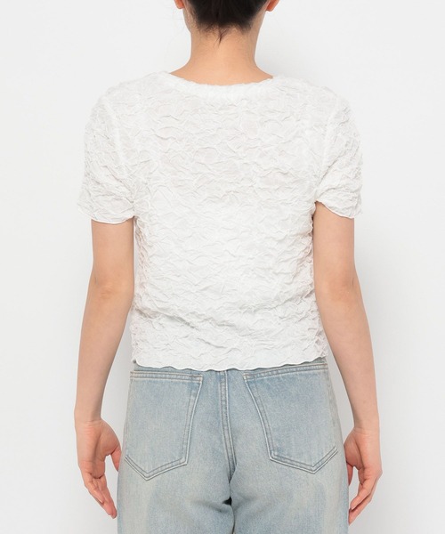 LOWRYS FARM（ローリーズファーム）の「シャーリングSS 　325104（Tシャツ/カットソー・レディース・オフホワイト/ブラック/アイボリー・FREE）」の14枚目の写真