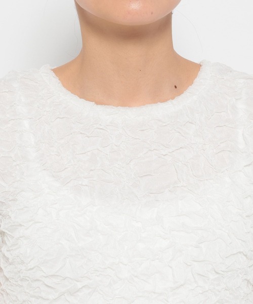 LOWRYS FARM（ローリーズファーム）の「シャーリングSS 　325104（Tシャツ/カットソー・レディース・オフホワイト/ブラック/アイボリー・FREE）」の15枚目の写真