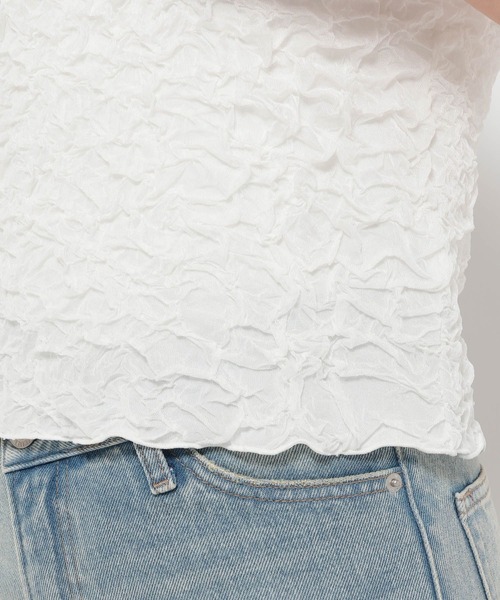 LOWRYS FARM（ローリーズファーム）の「シャーリングSS 　325104（Tシャツ/カットソー・レディース・オフホワイト/ブラック/アイボリー・FREE）」の17枚目の写真