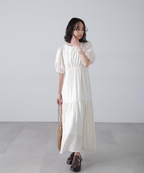 FREE'S MART（フリーズマート）の「◆【3サイズ展開XS-M】ランタンスリーブバックリボンワンピース【低身長サイズ有】（ワンピース・レディース・ホワイト/イエロー/ブラック/ブラック系その他・X-SMALL/SMALL/MEDIUM）」の10枚目の写真