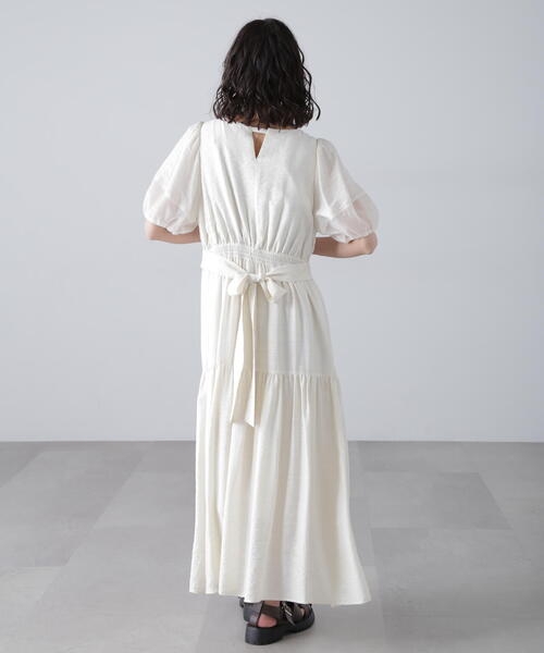 FREE'S MART（フリーズマート）の「◆【3サイズ展開XS-M】ランタンスリーブバックリボンワンピース【低身長サイズ有】（ワンピース・レディース・ホワイト/イエロー/ブラック/ブラック系その他・X-SMALL/SMALL/MEDIUM）」の13枚目の写真