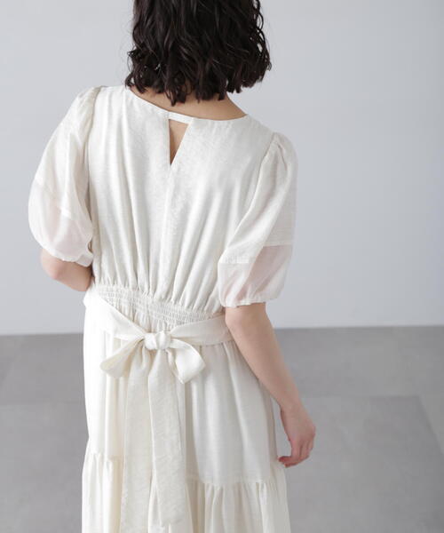 FREE'S MART（フリーズマート）の「◆【3サイズ展開XS-M】ランタンスリーブバックリボンワンピース【低身長サイズ有】（ワンピース・レディース・ホワイト/イエロー/ブラック/ブラック系その他・X-SMALL/SMALL/MEDIUM）」の16枚目の写真