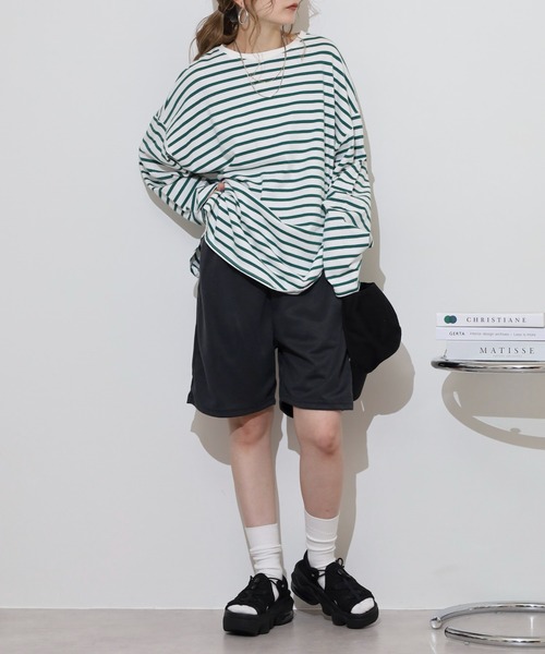FUNALIVE（ファンアライブ）の「Neon color Leopard shorts / ネオンカラー/レオパード ハーフパンツ unisex（スウェットパンツ・メンズ・イエロー/ベージュ/ブラック/チャコールグレー/チャコール/杢グレー/グリーン/イエロー系1/オレンジ/グリーン系1・M/L/XL）」の12枚目の写真