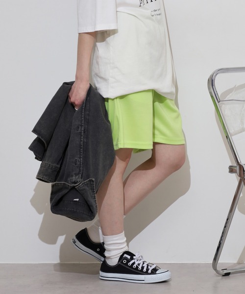 FUNALIVE（ファンアライブ）の「Neon color Leopard shorts / ネオンカラー/レオパード ハーフパンツ unisex（スウェットパンツ・メンズ・イエロー/ベージュ/ブラック/チャコールグレー/チャコール/杢グレー/グリーン/イエロー系1/オレンジ/グリーン系1・M/L/XL）」の19枚目の写真