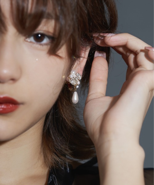 My shawty（ﾏｲｼｬｳﾃｨｰ）の「bijou drop earring（イヤリング・レディース・シルバー/ゴールド・FREE）」の2枚目の写真