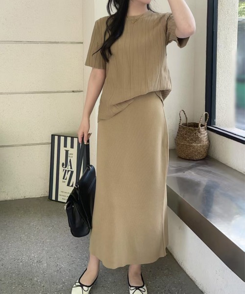 JUEMI リブニットセットアップ JUEMI - juemi Box rib knit pant&tops setup リブニットの通販