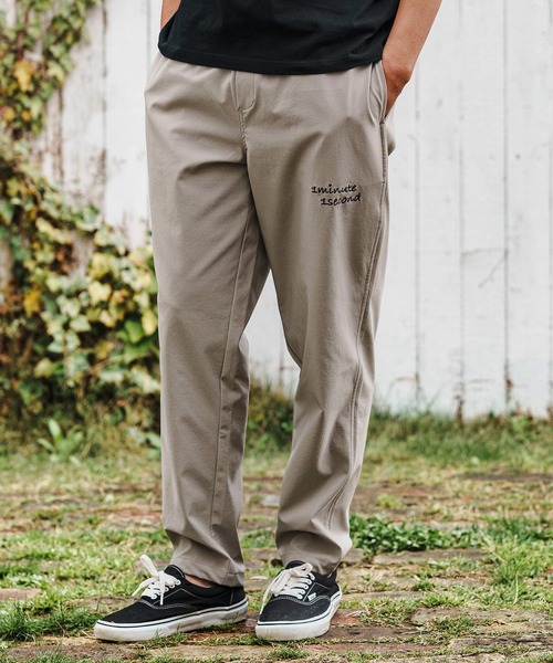 1minute 1second(ワンミニットワンセカンド)の「mp13511-cool embroidery easy pants イージーパンツ(その他パンツ・メンズ・グレイッシュベージュ/ブラック・S/M/L/XL)」の4枚目の写真