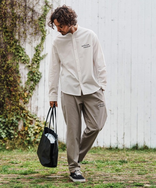 1minute 1second(ワンミニットワンセカンド)の「mp13511-cool embroidery easy pants イージーパンツ(その他パンツ・メンズ・グレイッシュベージュ/ブラック・S/M/L/XL)」の11枚目の写真