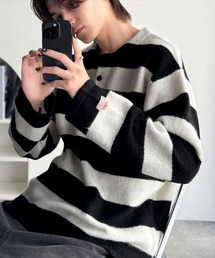 Java（ジャバ）の「《JaVaジャバコラボ》クラシカル×モダンな一枚。ラガーデザインリラックスニット（長袖）（ニット/セーター）」