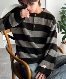 Java（ジャバ）の「《JaVaジャバコラボ》クラシカル×モダンな一枚。ラガーデザインリラックスニット（長袖）（ニット/セーター）」