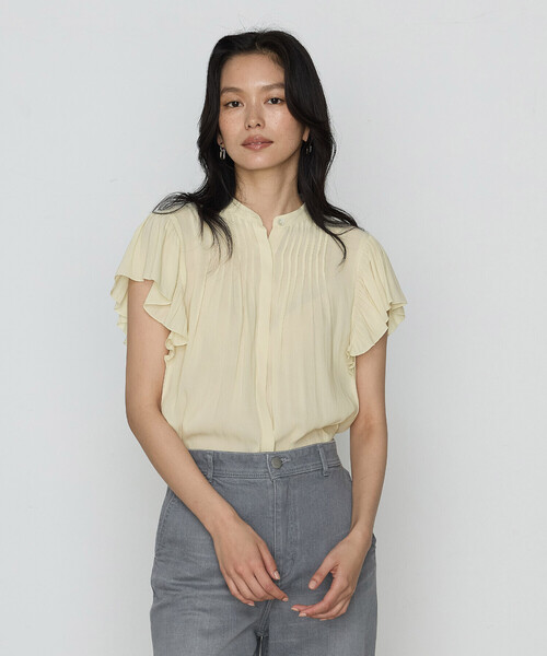 K.T KIYOKO TAKASE（キヨコタカセ）の「【セットアップ対応】シャンブレーカッセン ブラウス（シャツ/ブラウス・レディース・レモンイエロー/チャコール/カーキ/ブルー系・9号/11号/7号）」の4枚目の写真