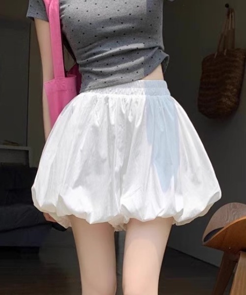ampm(エーエムピーエム)の「ミニ丈バルーンスカートパンツ/パンプキンパンツ スカパン(スカート・レディース・ホワイト/ブラック・S/M/L)」の1枚目の写真
