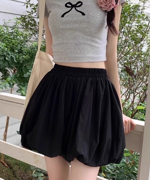 ampm(エーエムピーエム)の「ミニ丈バルーンスカートパンツ/パンプキンパンツ スカパン(スカート・レディース・ホワイト/ブラック・S/M/L)」の7枚目の写真