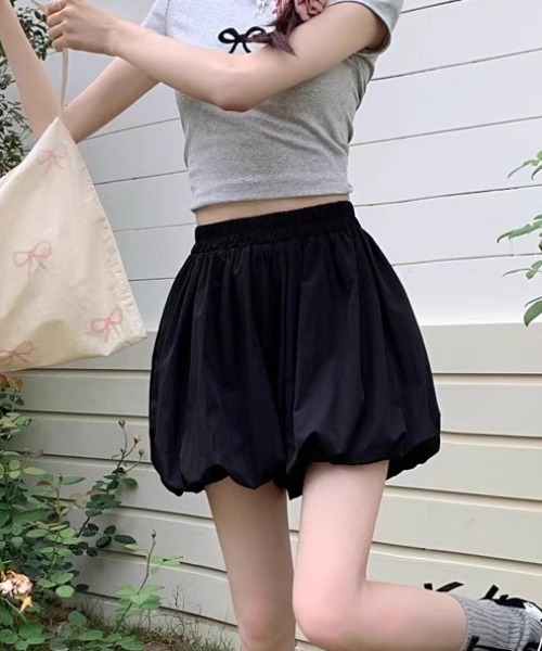 ampm(エーエムピーエム)の「ミニ丈バルーンスカートパンツ/パンプキンパンツ スカパン(スカート・レディース・ホワイト/ブラック・S/M/L)」の5枚目の写真