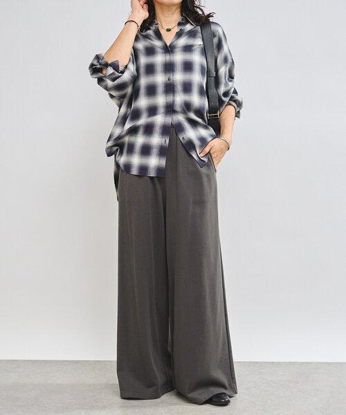 RIVE DROITE（リヴドロワ）の「【MONN.:.(モン)】スウェットワイドパンツ（その他パンツ・レディース・ブラック/チャコールグレー・38/36）」の4枚目の写真