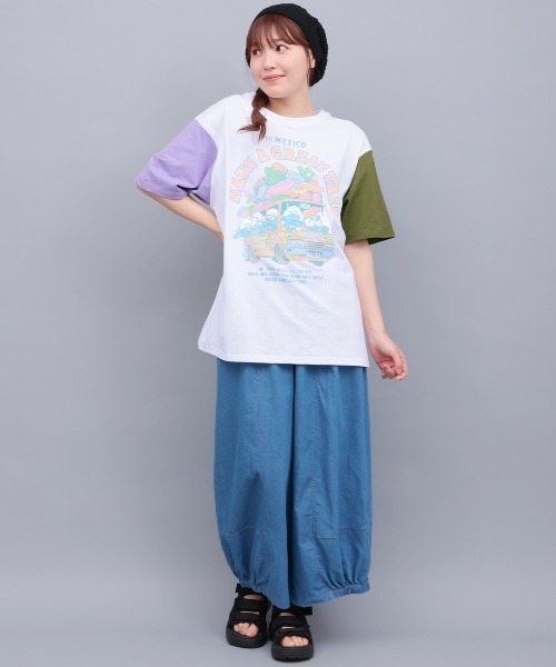 チチカカ（チチカカ）の「スマーフ コラボレーション メキシコバスプリントTシャツ【ユニセックス】（Tシャツ/カットソー・メンズ・その他1/ブラック・MEDIUM/LARGE）」の5枚目の写真