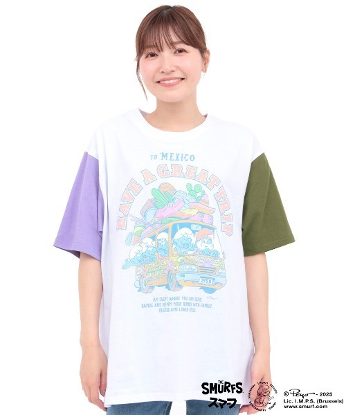 チチカカ（チチカカ）の「スマーフ コラボレーション メキシコバスプリントTシャツ【ユニセックス】（Tシャツ/カットソー・メンズ・その他1/ブラック・MEDIUM/LARGE）」の7枚目の写真