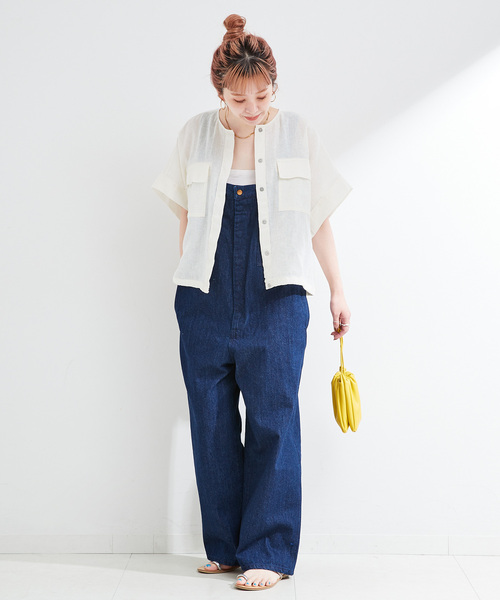 リネンブレンドメッシュSSドルマンブルゾン ベーセーストック B.C STOCK 《予約》手洗い可 / リネンブレンド