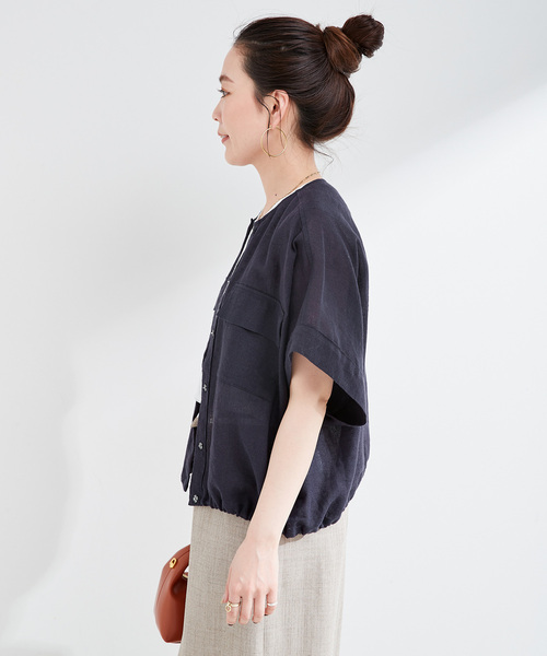 B.C STOCK リネンブレンドメッシュSSドルマンブルゾン B.C STOCK｜《追加予約》【WEB限定】手洗い可 / リネンブレンド