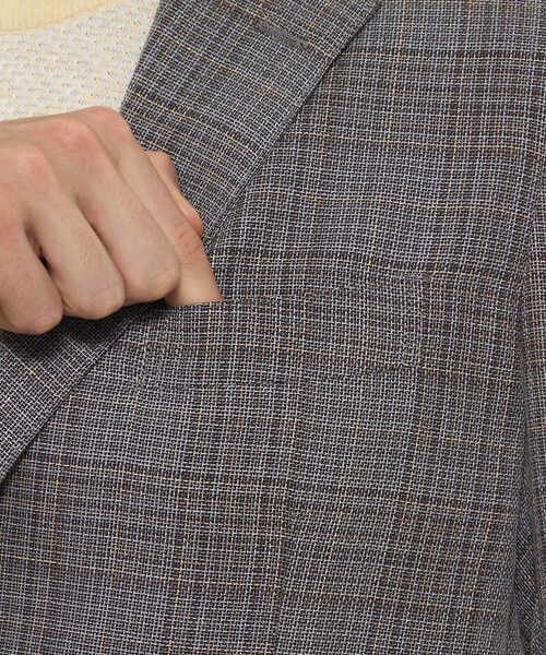 MACKINTOSH LONDON（マッキントッシュ ロンドン）の「【BREASY JACKET】ブッチャーリネンチェックジャケット（テーラードジャケット・メンズ・ブルー系その他7/グレー系その他・36/38/40）」の8枚目の写真